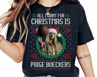 Paige Bueckers Ugly Christmas Basketball Tee, Paige Bueckers Christmas T shirt, Ugly Christmas Basketball Shirt
