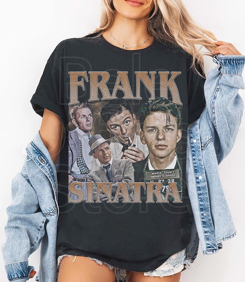 Frank Sinatra Shirt, Frank Sinatra Homage Shirt, Vintage Frank Sinatra Tribute Tee, Frank Sinatra Blue Eyes Shirt image 2
