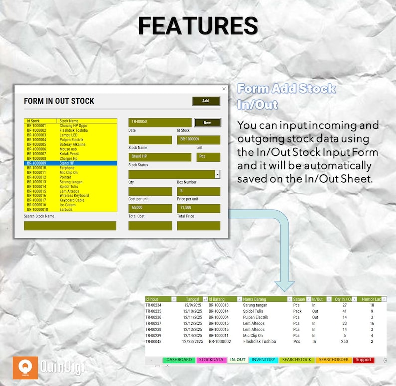 Inventory Tracker Excel VBA, Inventory List, Business Stock Management ...