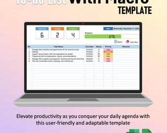 Excel To-Do List Template: Task Tracker & Productivity Tool