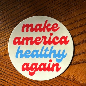 Make America Healthy Again Groovy Circle Sticker