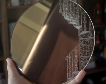 Gothic Staircase Engraved Mirror