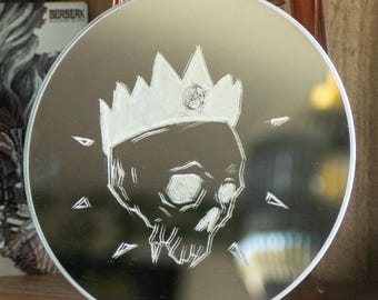 Anarchic Skull Engraved Mirror