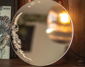 Engraved Mirror Small Flowery Death