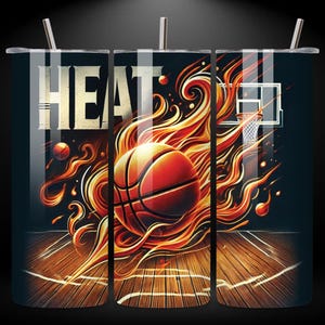 Basketball 20oz Skinny Tumbler Wrap PNG, Sport Mascot Tumbler Seamless Design, 20oz Sublimation Tumbler Digital Download Template