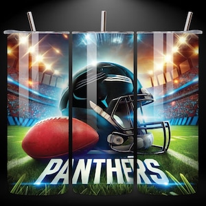 Panther 20oz Skinny Tumbler Wrap PNG, Sport Mascot Tumbler Seamless Design, 20oz Sublimation Tumbler Digital Download Template