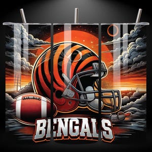 BENGAL 20oz Skinny Tumbler Wrap PNG, Sport Mascot Tumbler Seamless Design, 20oz Sublimation Tumbler Digital Download Template
