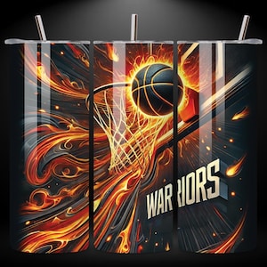 Basketball 20oz Skinny Tumbler Wrap PNG, Sport Mascot Tumbler Seamless Design, 20oz Sublimation Tumbler Digital Download Template