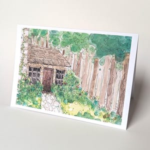 BEWACHSTES HAUS | Druck oder Grußkarte, innen leer für jeden Anlass, enthält Umschlag | Original Aquarell Malerei