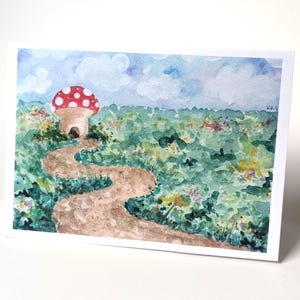 CHAMPIGNONNIÈRE | impression ou carte de voeux, intérieur vierge, enveloppe pour toutes les occasions | Oeuvre d'art aquarelle originale, papeterie aquarelle