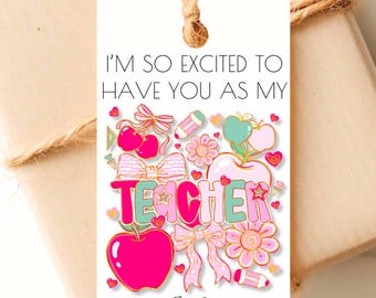 Back to School Gift Tag Teacher Appreciation Tag Editable Digital Download