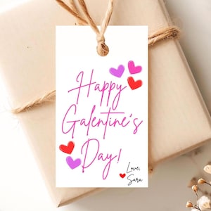 Happy Galentine's Day Geschenkanhänger Galentine's Day Geschenkanhänger Valentinstag Geschenkanhänger Druckbare Vorlage Bearbeitbarer Valentinstag Geschenkanhänger