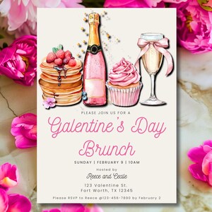 Galentine's Day Brunch Invitation Galentine's Day Party Invitation Valentine's Day Brunch Invitation Brunch Invitation Champagne Brunch