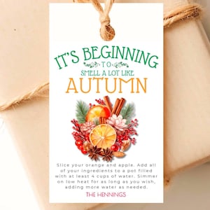 Autumn Simmering Potpourri Gift Tag Fall Simmer Pot Gift Tag Thanksgiving Gift Tag Editable Template Instant Download