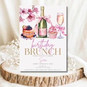 Invitación de brunch Volante de brunch de cumpleaños Invitación de brunch de cumpleaños Invitación de brunch de cumpleaños Invitación de brunch de cumpleaños Invitaciones de brunch