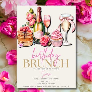 Brunch Invitation Birthday Brunch Flyer Birthday Brunch Invitation Birthday Brunch Invite Brunch Birthday Invitation Brunch Invitations