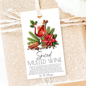 Glühwein Geschenkanhänger Gewürztes Glühwein Etikett Rezept Kit Geschenkanhänger Glühwein Geschenkanhänger Weihnachtsgeschenkanhänger Sofort Download Weinanhänger Bearbeitbar
