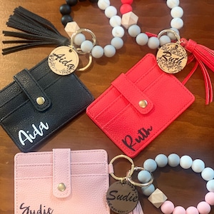 Womens Wristlets,Womens Wallet,personalized Wallet,Custom Keychain, Silicone Wristlet,Personalized gift,Bridesmaids Gift,Birthday gift
