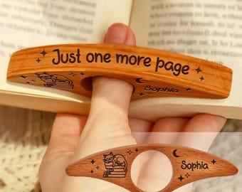Just One More Page – Personalized Book Page Holder | Custom Name Thumb Spreader | Reading Gift for Book Lovers & Kids