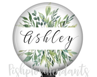 Foliage Badge Reel, Personalized Badge Reel,  Name Badge Holder 891