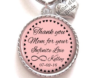 Mother of the Bride Gift, Personalized Keychain, Mother of the Bride Keychain, Wedding Kechain, Style 579