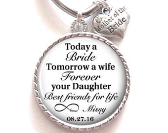 Mother of the Bride Gift From Daughter | Personalized Key Chain Gift | Today A Bride Style 643