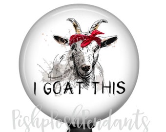 Goat Retractable Badge Reel Holder, Funny Badge Holder, Name Badge Holder Style 923