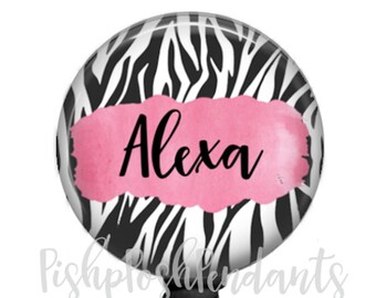 Zebra Retractable Badge Holder, ID Badge Reel, Name Badge, Nurse ID Badge Clip, Teacher Badge Reel, Student, Style 893