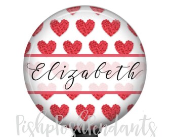 Heart Badge Reel, Valentine Retractable Badge Holder, Name Badge, Badge Clip, Style 952