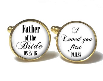 Father of the Bride Cufflinks, Father of the Bride Tie Clip, Wedding Cufflinks, Style 688