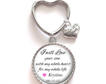 Mother of the Groom Gift, Personalized Keychain, Mother of the Groom Keychain, Wedding Kechain, Style 583