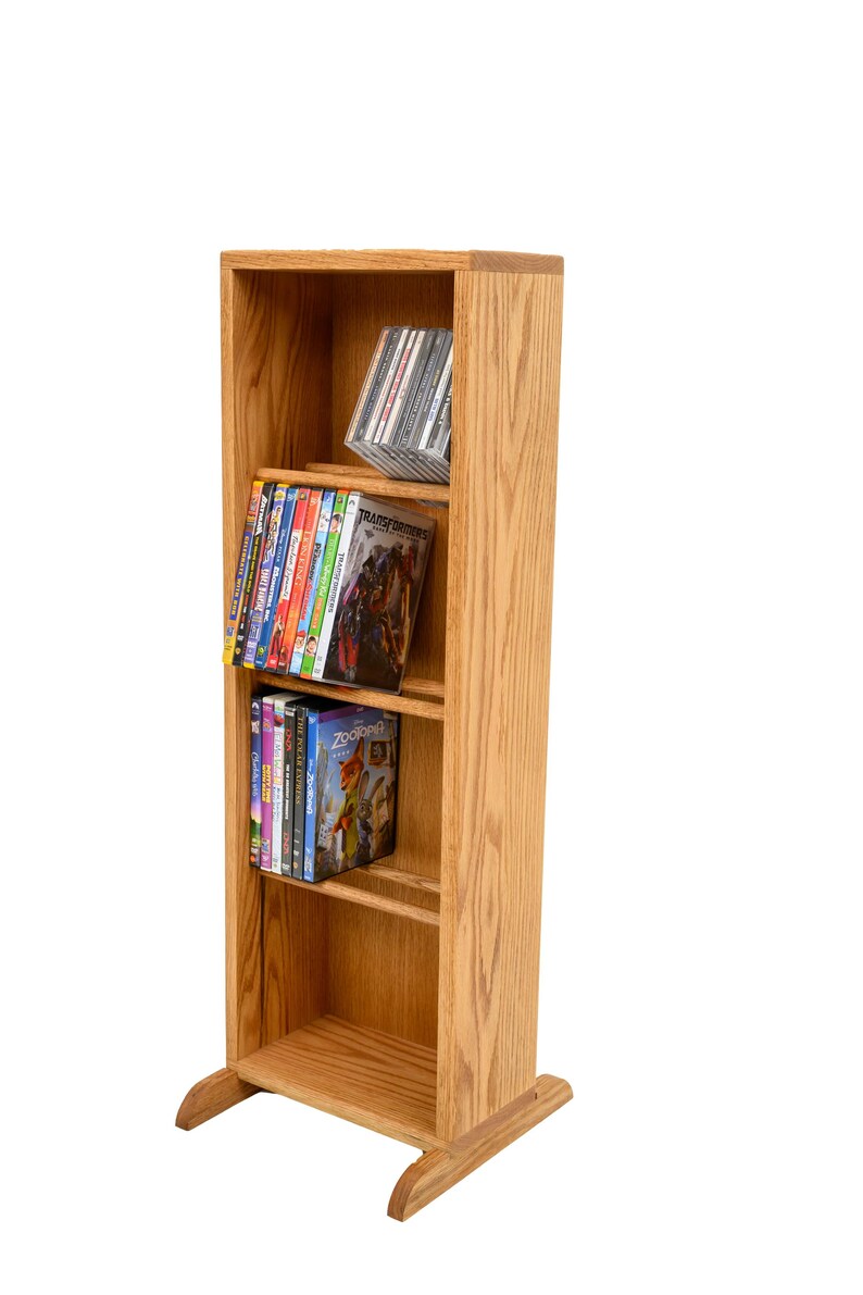 Base Dvd Handmade Red Oak CD Storage Rack – Solid Wood Media Shelf, USA Made ...