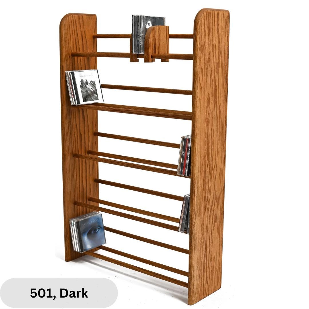 PACIFIC FURNITURE SERVICE 木製 CD STAND Hardwood Mission CD or Media Rack with Five Adjustable