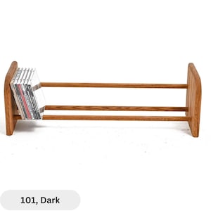 Handmade Red Oak CD Rack – Dowel Style Media Storage, Small Space ...