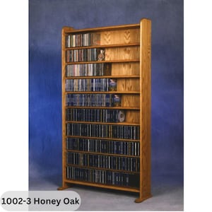Shelf-Style Wooden CD Storage Rack - 02 Series