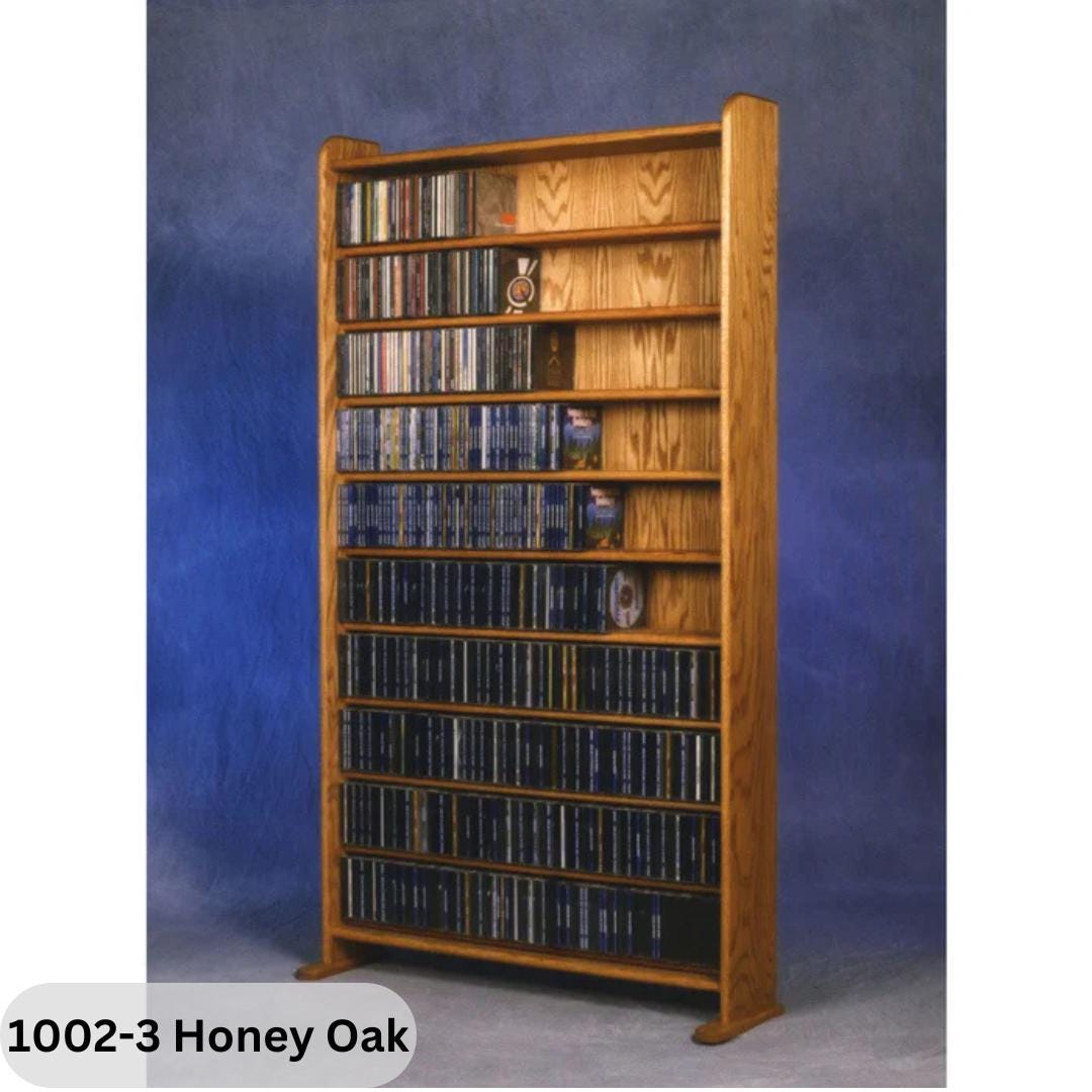 Shelf-Style Wooden CD Storage Rack - 02 Series