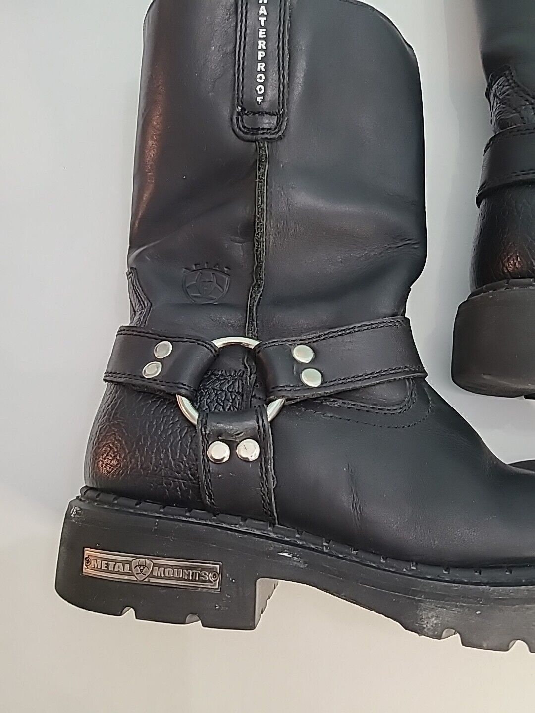 Ariat Motorcycle Riding Boots Metal Mounts Carbide H2O Mens US 10D Waterproof