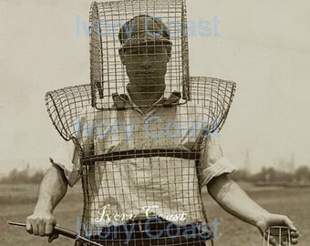 Cage Guy Vintage Golf Image Photo. Digital Download. Funny, fun, man, game, ephemera, instant, transfer, man cave, silly, male, #14/PAM