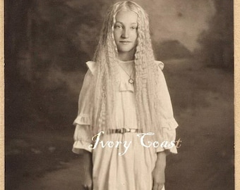 Bad Hair Day Vintage Girl Photo.  Digital Download Ephemera. Long, Blond, Female, Photograph, Transfer, Instant, Portrait, Image, #14PAM