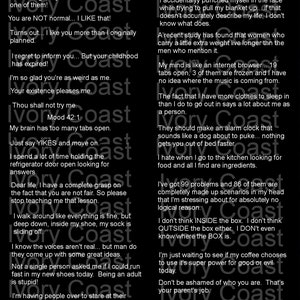 Sarcastisch grappig leven #1 citaten digitale download instant blad voor ambachten, illustraties, kaarten, plakboeken, collage, woorden, uitgesneden, inspiratie
