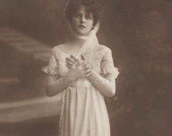 My Heart is Yours Vintage Photograph Ephemera.  Digital Download. Instant, Transfer, woman, lady, sepia, photo, romantic, white, #12PS/PS/FP