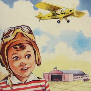 Piloto de avión Boy. Vintage, Descarga digital, Instantáneo, imprimible, volar, ilustración, avión, arte, decoración, #15PBI, pared, Habitación del niño,