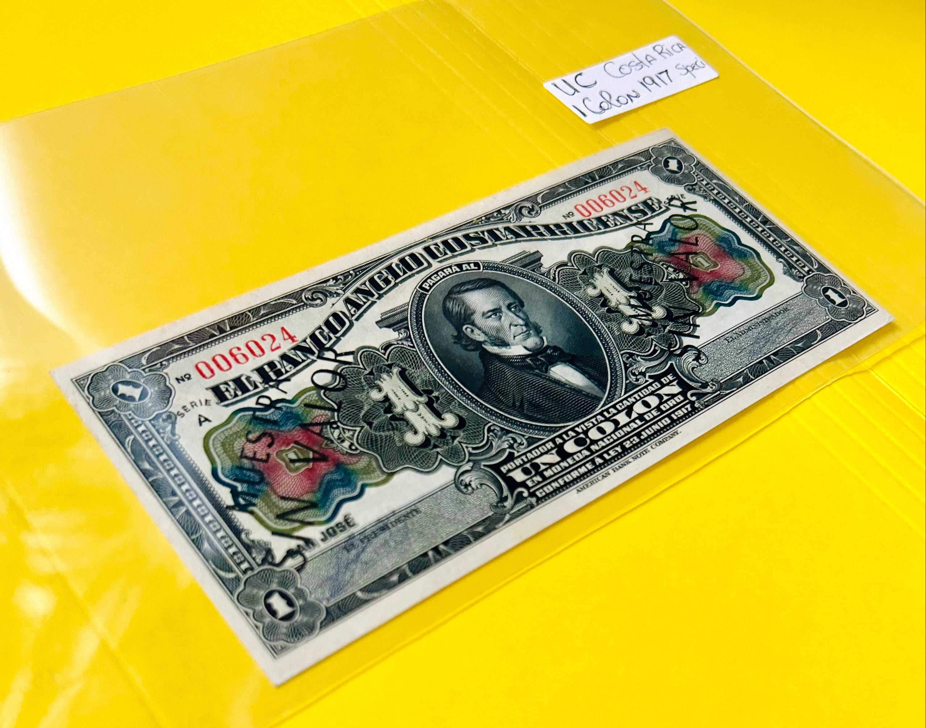 1917 コスタリカ 1 コロンメモ: 6 月 23 日、S/N 006024 - Muestra Sin Valor - Etsy 日本