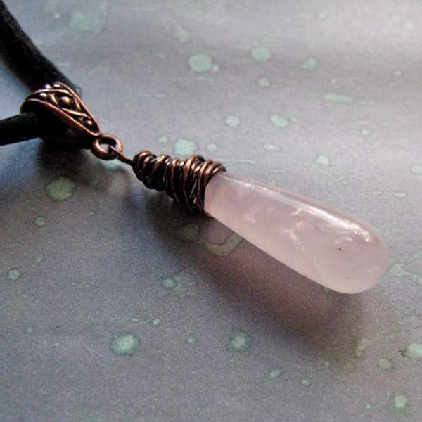 Necklace, Rose Quartz. Soft Pink. Sweet Rosetta.