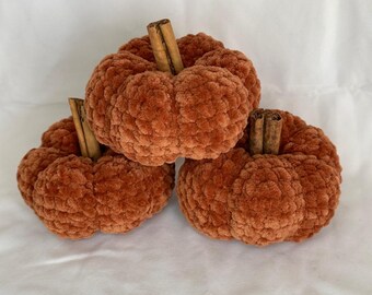 Gehäkelter Kürbis mit Zimtstange Stiel / Zimtstange gehäkelt / Kürbis gehäkelt