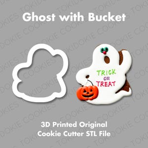 Trick or Treat Ghost Cookie Cutter STL | Digital Download 3D Printing File | Set of 4 Sizes