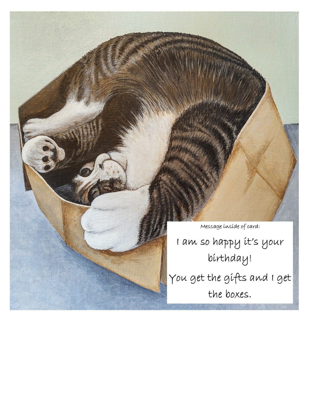 Birthday Card With Cat Enjoying a Good Box to Play In. - Etsy