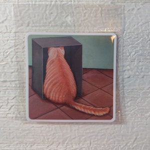Sticker with a cat ignoring you. Durable glossy vinyl, waterproof, UV resistant, outdoor rated for seven years.