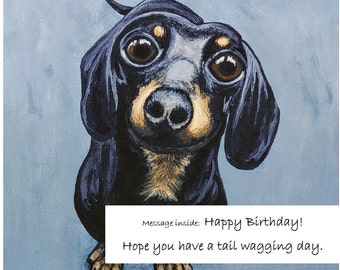 Dachshund Birthday Card - Etsy