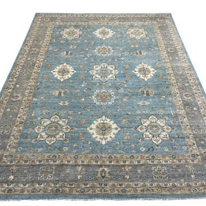 9x12 Ft Turquoise Bidjar Area Rug - Blue Grey Afghan Hand Knotted Veg Dye Floral Bidjar Area Rug - Rug for Living Room - Bedroom Rug